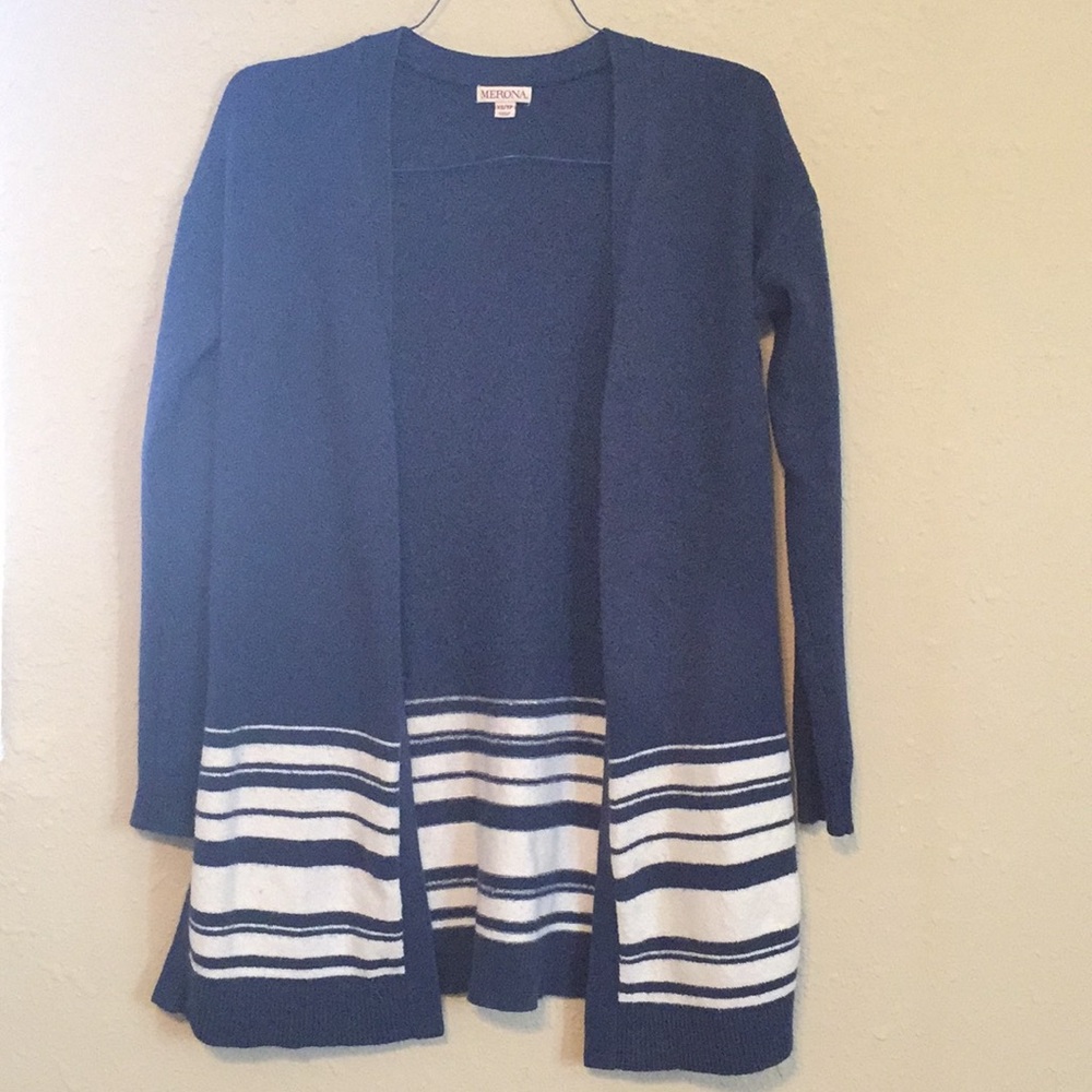 Merona long blue cardigan
